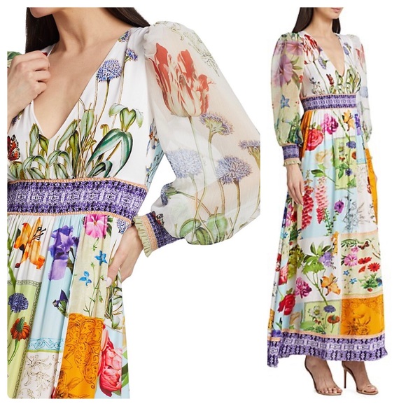 ALICE + OLIVIA Bellamy V-neck Maxi Dress - Picture 7 of 12